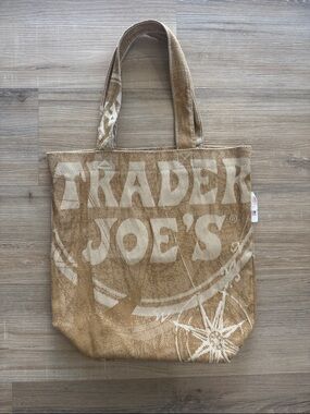 Vintage Trader Joe's Tan Canvas Tote Bag